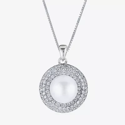 Limited Quantities! Womens White Cultured Freshwater Pearl Sterling Silver 18 Inch Pendant Necklace