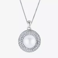 Limited Quantities! Womens White Cultured Freshwater Pearl Sterling Silver 18 Inch Pendant Necklace