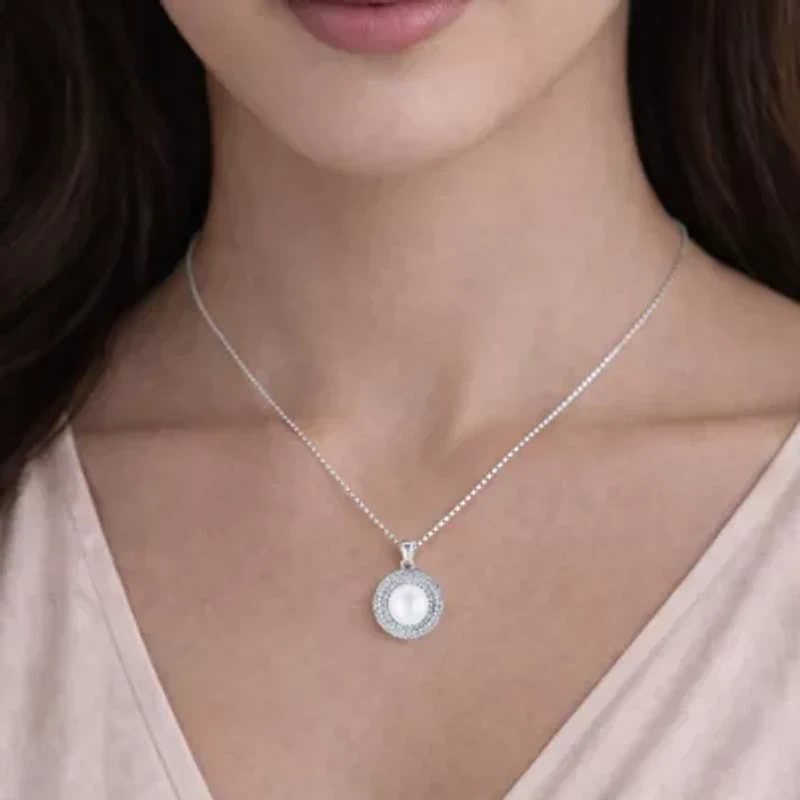 Limited Quantities! Womens White Cultured Freshwater Pearl Sterling Silver 18 Inch Pendant Necklace