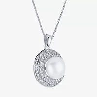 Limited Quantities! Womens White Cultured Freshwater Pearl Sterling Silver 18 Inch Pendant Necklace