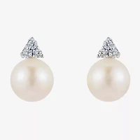 Limited Quantities! Champagne Cultured Freshwater Pearl Sterling Silver 12mm Stud Earrings