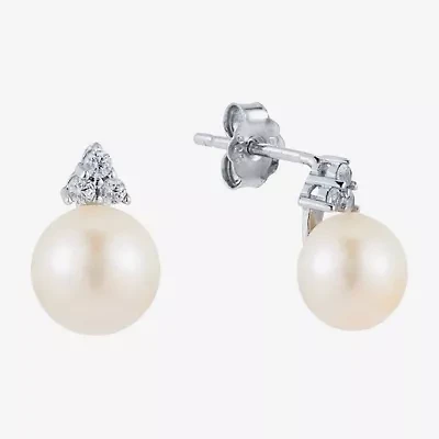 Limited Quantities! Champagne Cultured Freshwater Pearl Sterling Silver 12mm Stud Earrings