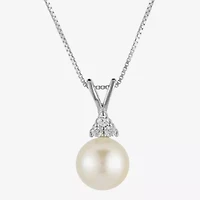 Limited Quantities! Womens Champagne Cultured Freshwater Pearl Sterling Silver 18 Inch Pendant Necklace