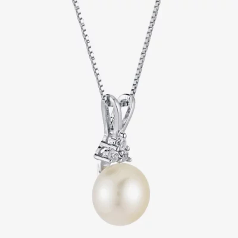 Limited Quantities! Womens Champagne Cultured Freshwater Pearl Sterling Silver 18 Inch Pendant Necklace