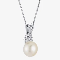 Limited Quantities! Womens Champagne Cultured Freshwater Pearl Sterling Silver 18 Inch Pendant Necklace
