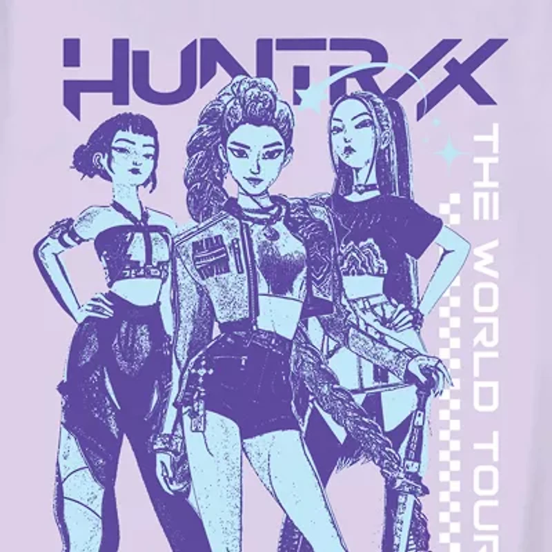 Little & Big Kid Girls Round Neck Short Sleeve Regular Fit KPop Demon Hunters Graphic T-Shirt