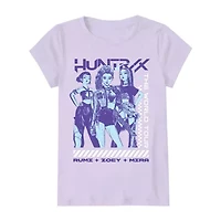Little & Big Kid Girls Round Neck Short Sleeve Regular Fit KPop Demon Hunters Graphic T-Shirt
