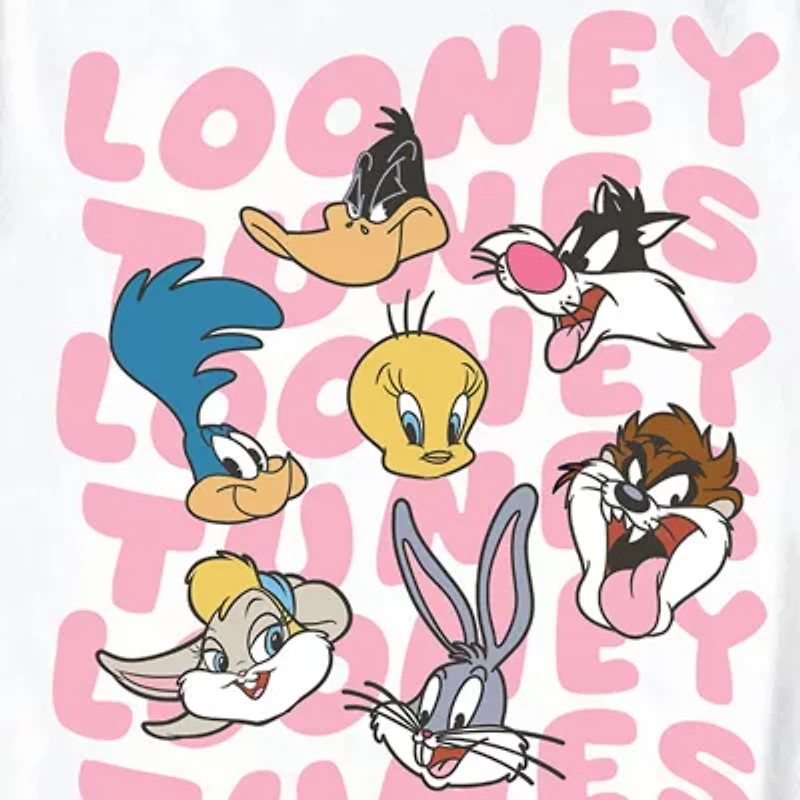 Little & Big Kid Girls Round Neck Short Sleeve Regular Fit Looney Tunes Graphic T-Shirt