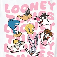 Little & Big Kid Girls Round Neck Short Sleeve Regular Fit Looney Tunes Graphic T-Shirt