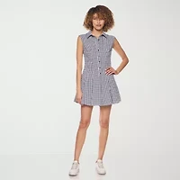 belle vie Womens Sleeveless Shirt Dress