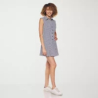 belle vie Womens Sleeveless Shirt Dress