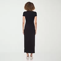 belle vie Womens Short Sleeve Shirt Dress
