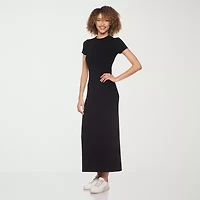 belle vie Womens Short Sleeve Shirt Dress