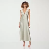belle vie Womens Sleeveless Midi Slip Dress