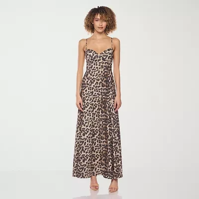belle vie Womens Midi V Neck Sleeveless Fit + Flare Dress