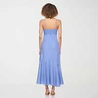 belle vie Womens Sleeveless Midi Wrap Dress