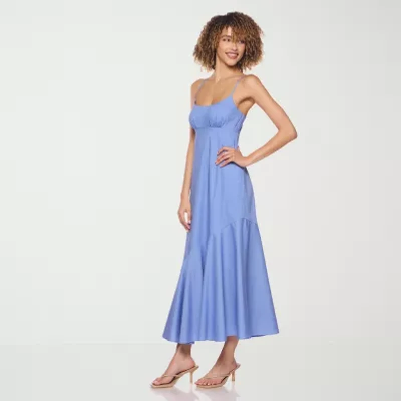 belle vie Womens Sleeveless Midi Wrap Dress