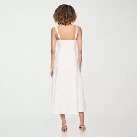 belle vie Womens Midi Sweetheart Neck Sleeveless Fit + Flare Dress