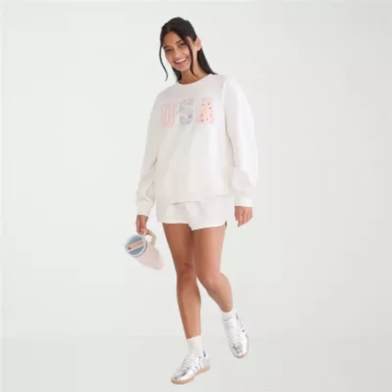 AEROPOSTALE Womens Juniors Crew Neck Long Sleeve Sweatshirt