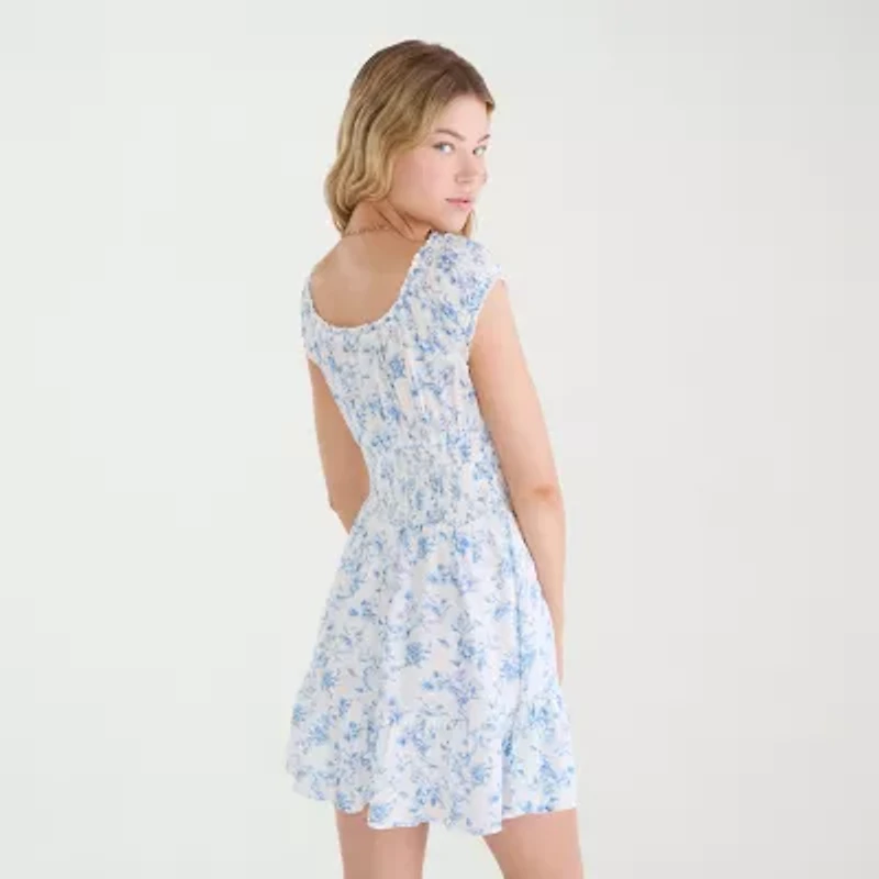 AEROPOSTALE Womens Juniors Short Sleeve Cap Fit + Flare Dress