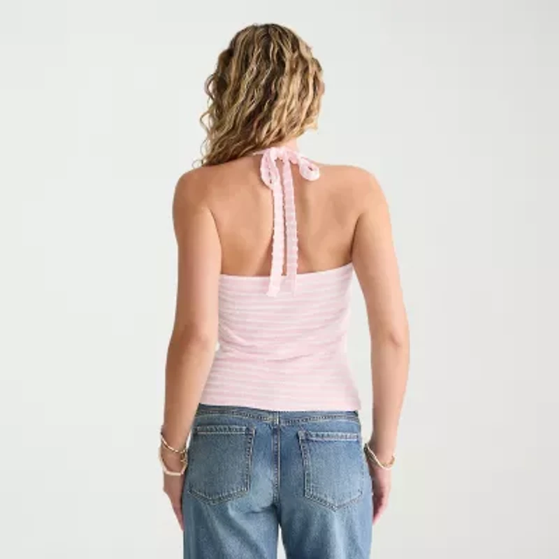 AEROPOSTALE Womens Juniors Halter Neck Sleeveless Tank Top