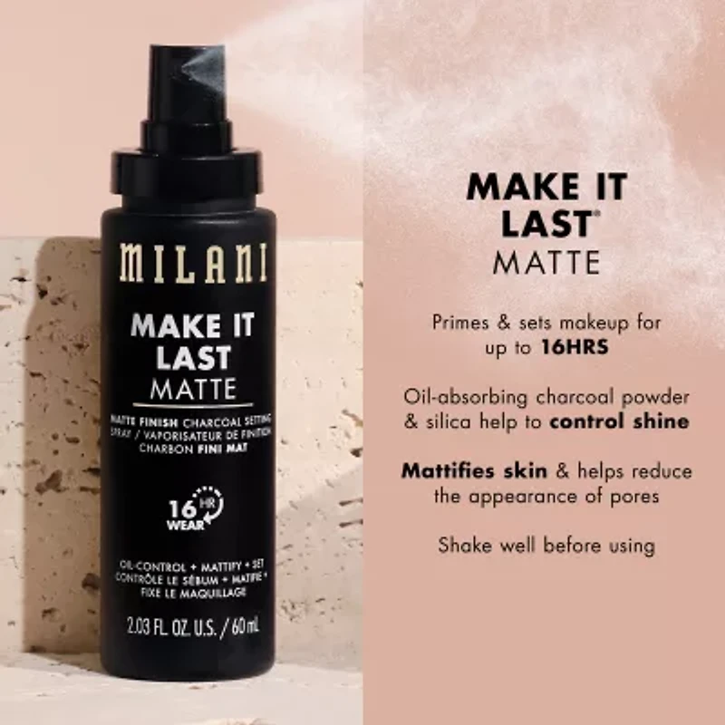 MILANI Make It Last Matte - Matte Finish Charcoal Setting Spray