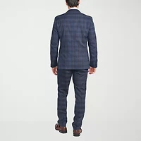 The Savile Row Co Pattern Mens Plaid 2-pc. Suit Set