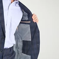 The Savile Row Co Pattern Mens Plaid 2-pc. Suit Set