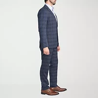 The Savile Row Co Pattern Mens Plaid 2-pc. Suit Set