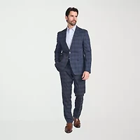 The Savile Row Co Pattern Mens Plaid 2-pc. Suit Set