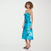 B. Smart Womens Juniors Sleeveless Floral Slip Dress