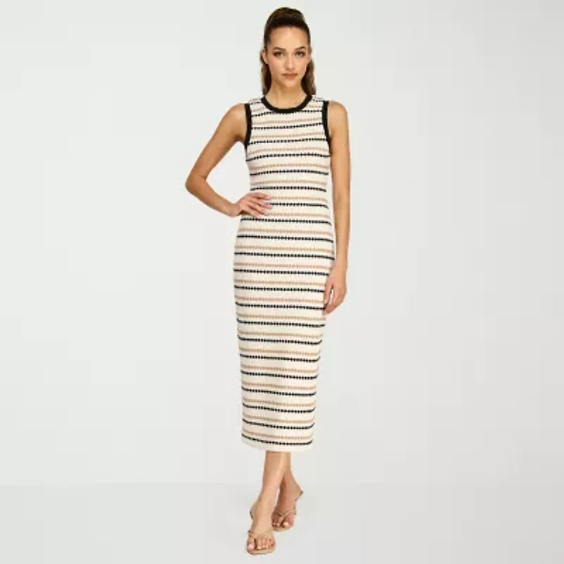 belle vie Womens Midi Scoop Neck Sleeveless Maxi Dress