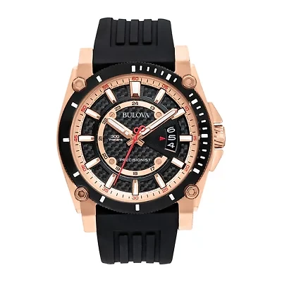 Bulova Precisionist Mens Black Strap Watch 98b152