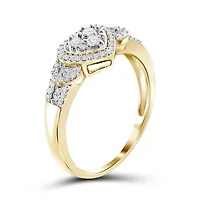 1/4 CT. T.W. Diamond 10K Yellow Gold Heart Ring