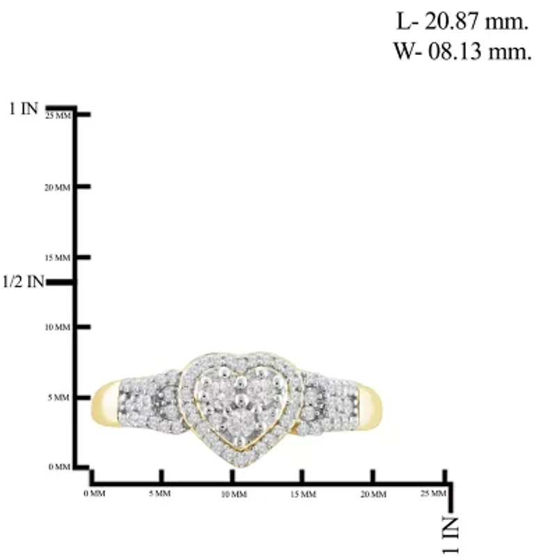 1/4 CT. T.W. Diamond 10K Yellow Gold Heart Ring