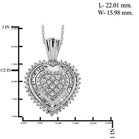 1/2 CT. T.W. Diamond 10K White Gold Heart Pendant Necklace
