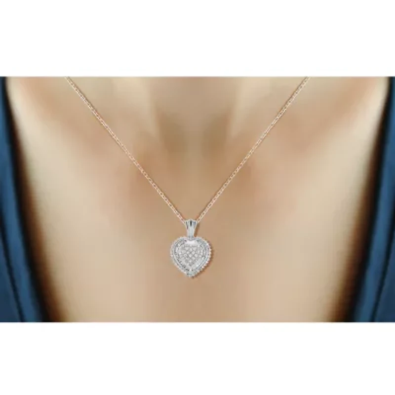 1/2 CT. T.W. Diamond 10K White Gold Heart Pendant Necklace