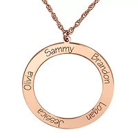 Personalized Open Circle Names Pendant Necklace
