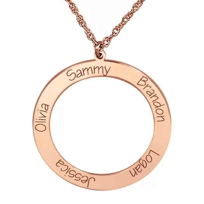 Personalized Open Circle Names Pendant Necklace