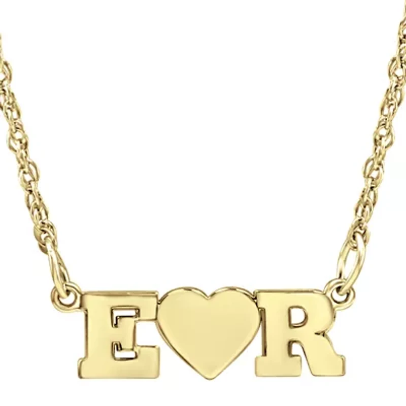 Personalized 2 Single Initial Heart Pendant Necklace