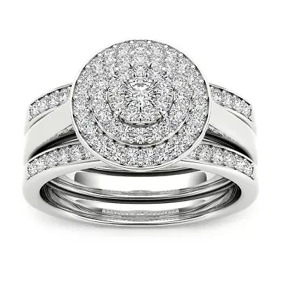 Womens 3/8 CT. T.W. Natural White Diamond 10K Gold Round Bridal Set