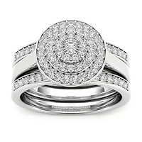 Womens 3/ CT. T.W. Natural White Diamond 10K Gold Round Bridal Set