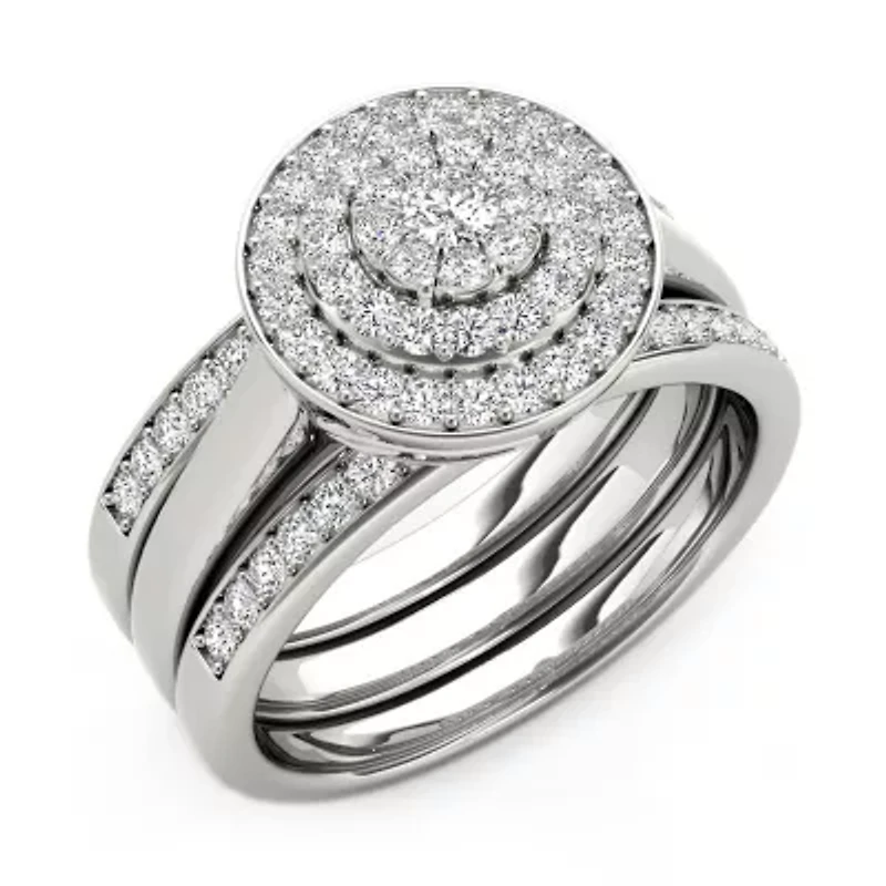 Womens 3/ CT. T.W. Natural White Diamond 10K Gold Round Bridal Set