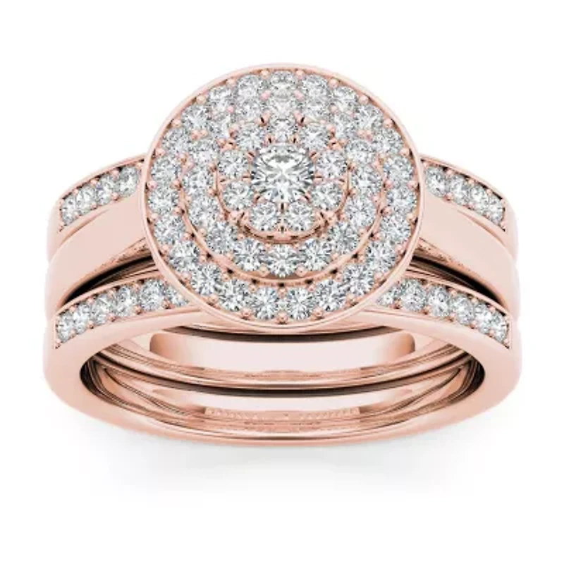 Womens / CT. T.W. Natural White Diamond 10K Rose Gold Round Bridal Set
