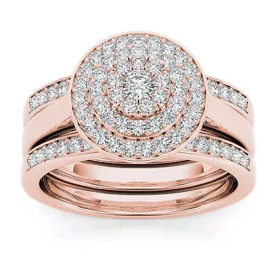 Womens / CT. T.W. Natural White Diamond 10K Rose Gold Round Bridal Set