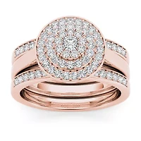 Womens / CT. T.W. Natural White Diamond 10K Rose Gold Round Bridal Set