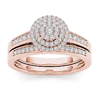 Womens / CT. T.W. Natural White Diamond 10K Rose Gold Round Bridal Set