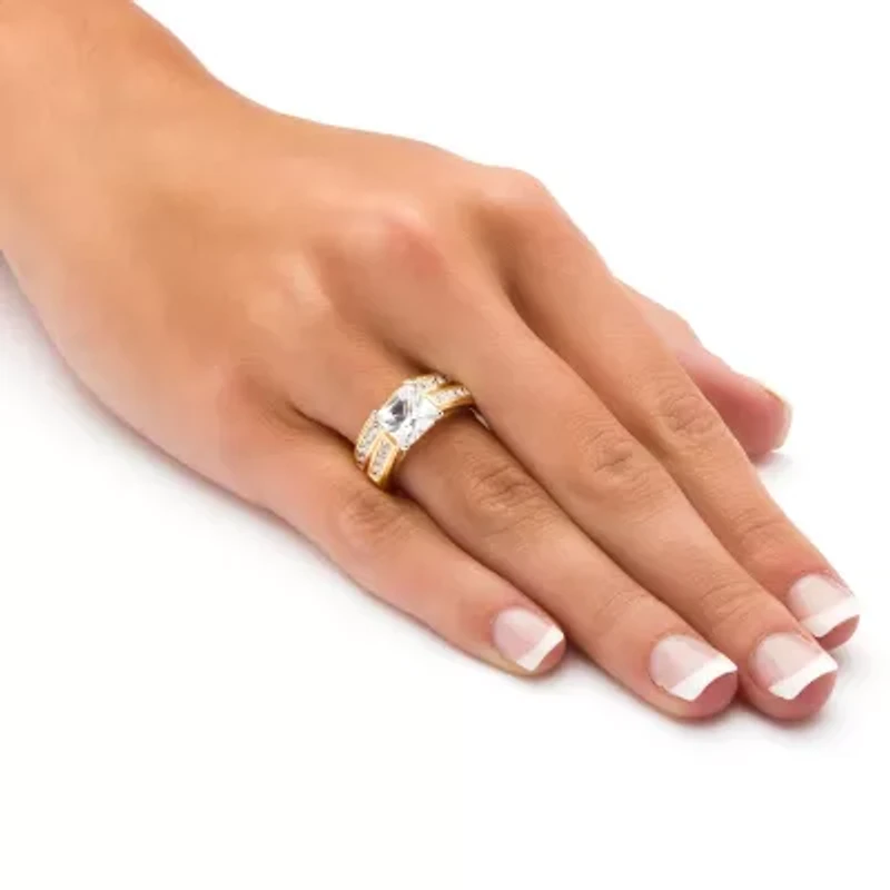 Womens CT. T.W. Cubic Zirconia 14K Gold Over Brass Bridal Set