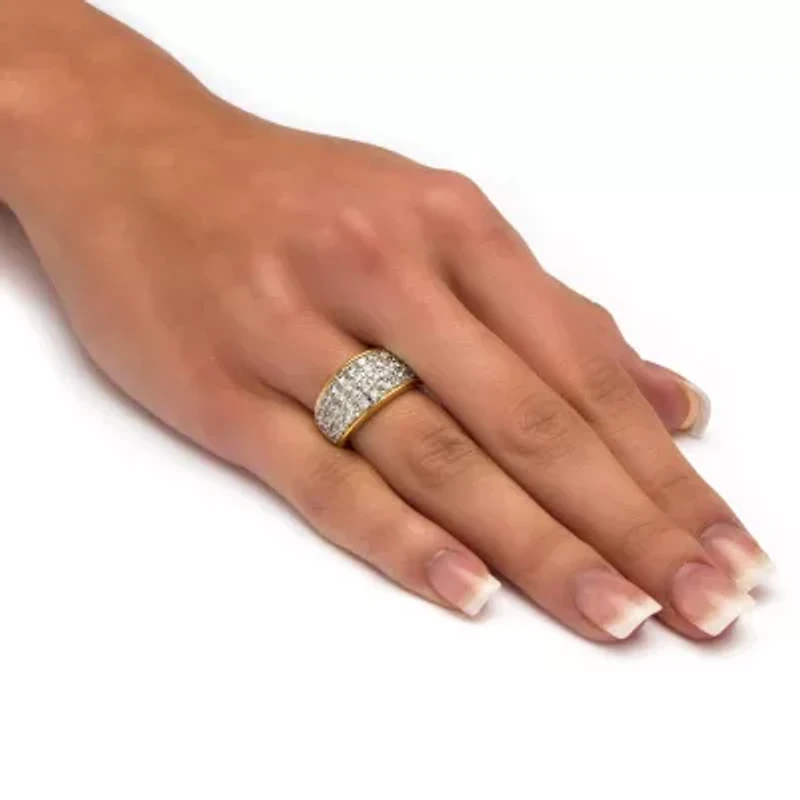 Womens 1 1/4 CT. T.W. Cubic Zirconia 14K Gold Over Brass Cocktail Ring