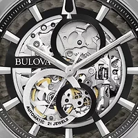 Bulova Sutton Mens Silver Tone Stainless Steel Bracelet Watch 96a208